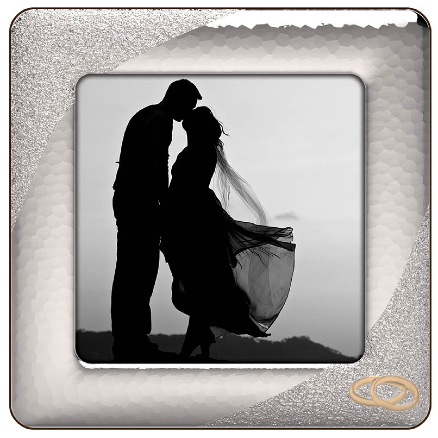 Πολύγωνη Στεφανοθήκη με σχέδιο βέρες 608T-WHITE